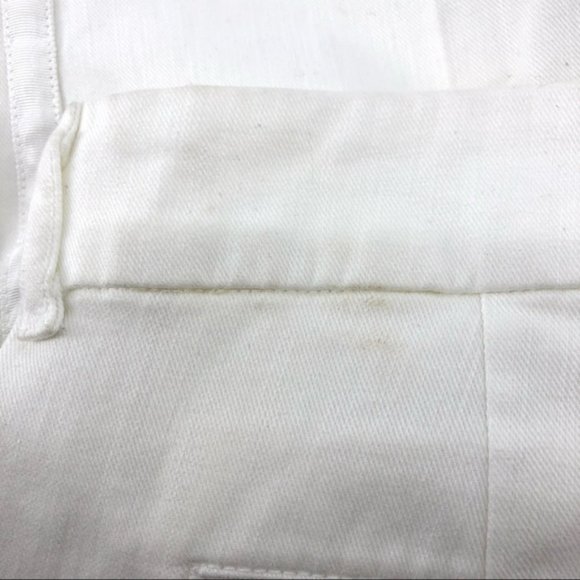 7 For All Mankind White Cotton Blend Flat Front Shorts - Picture 5 of 10